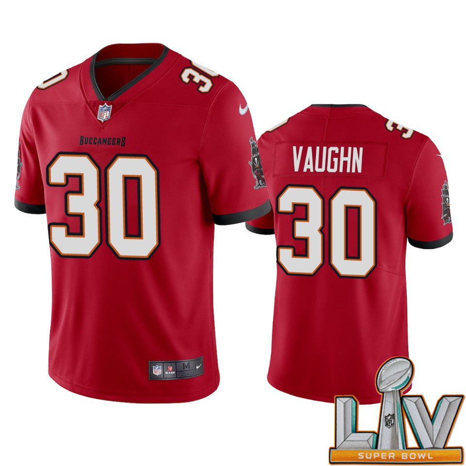 Super Bowl LV 2021 Tampa Bay Buccaneers Men Nike NFL #30 Vaughn Red Vapor Limited Jersey->tampa bay buccaneers->NFL Jersey